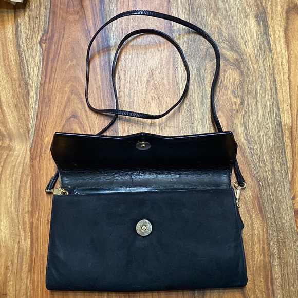 Vtg - Ro-el purse - crossbody handbag - black velvet/leather a made in Montreal - Picture 3 of 8